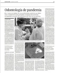 Artículo: Odontología de pandemia. Fuimos noticia
